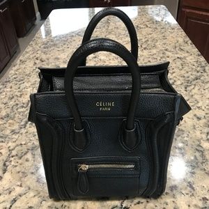 Authentic Celine Nano Luggage in Drummed Leather
